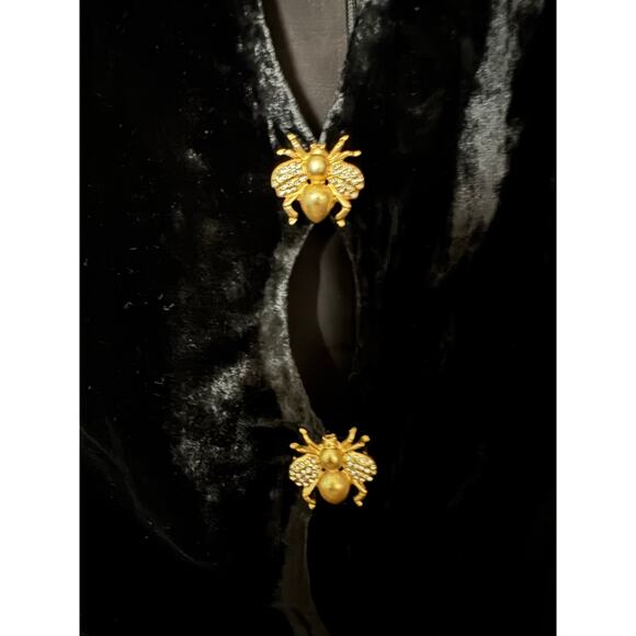 For Love & Lemons Beatrix Velvet Button Sleeve Dress - Picture 7 of 7